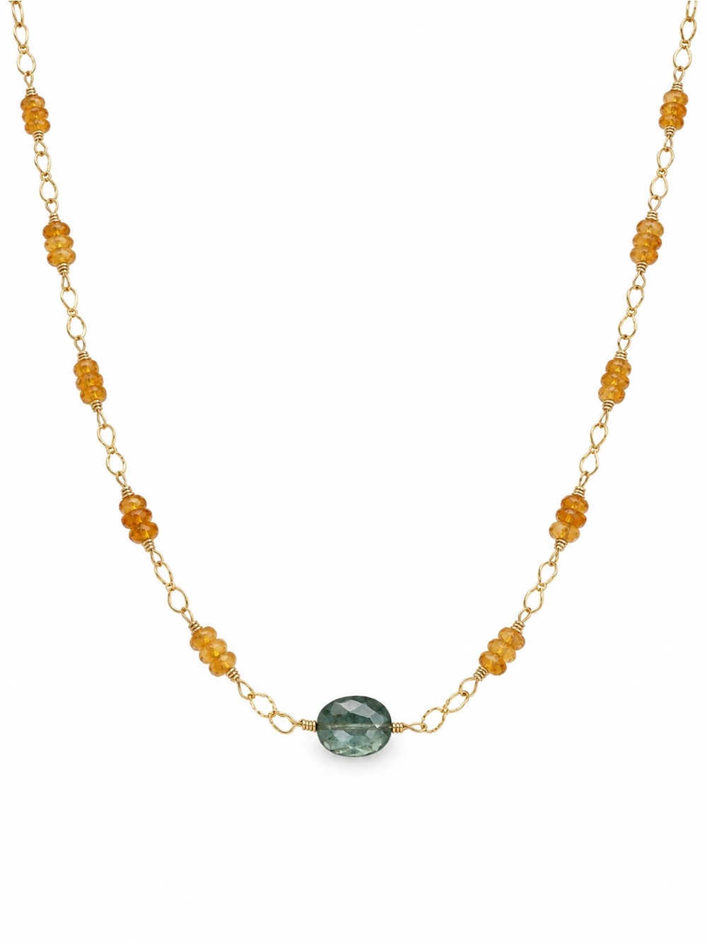 ALN39 Carnelian and Kyanite Necklace